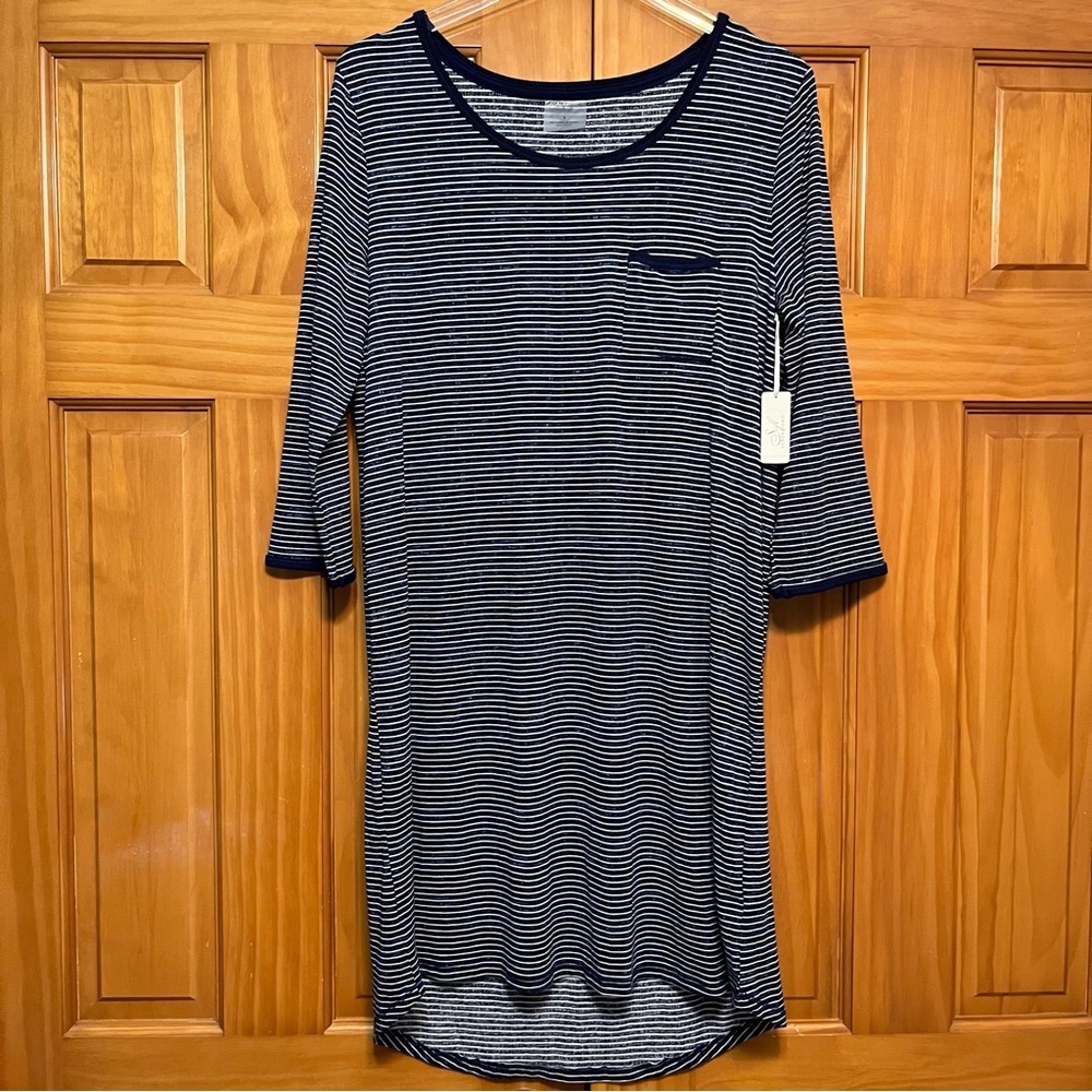 Soft Sensations Navy/White Nightgown Size Small NWT